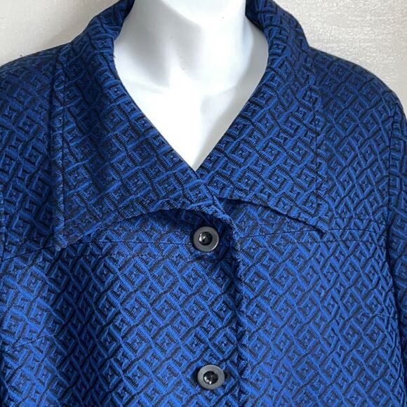 Pendleton Royal Midnight Geometric Button-Up Jacket – Size 16 ✨💙 - Picture 2 of 7